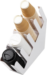 Load image into Gallery viewer, Mind Reader Cup and Lid Dispenser, Countertop Org, Coffee Bar, Beverage Cup, Kitchen, Breakroom, 4"L x 18"W x 16"H, White