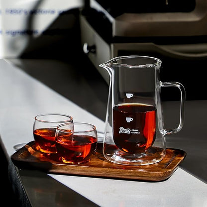 Double Wall Glass Coffee Carafe - 400ML/14oz Small Coffee Decanter Coffee Server for Pour Over, Coffee Pot, Borosilicate Glass For Coffee, Tea, Whiskey, Cocktails & All Beverages