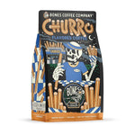 Load image into Gallery viewer, Bones Coffee Company Churro, Sweet Sugary Cinnamon Flavored Coffee, Medium Roast Low Acid Arabica Beans Compatible with Auto drip and French Press Coffee Maker, 12 Oz Ground