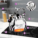 Load image into Gallery viewer, Whistling Tea Kettle for Stove Top Enamel on Steel Teakettle, Supreme Housewares Zebra Design Teapot Water Kettle Cute Kitchen Accessories Teteras (2.1 Quart, Zebra)