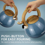 Load image into Gallery viewer, MARSKITOP Tea Kettle Stovetop Whistling Tea Pots for Stove Top Food Grade Stainless Steel Teapot for Induction Cooktop, 2.6 Quart, Blue