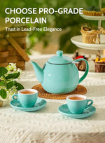 Load image into Gallery viewer, Sweese Teapots for Tea, 27 oz Porcelain Tea pot with Removable Stainless Steel Infuser, Tea Pots for Loose Tea - Mint Green