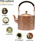 Load image into Gallery viewer, 67.6oz Copper Teapot, Tea Kettle For Stovetop Safe, Classic Non-Coating Pure Copper Tea Set with Stainless Steel Tea Ball For Loose Leaf, Large and Solid Tea Pot For 4-6 Cups (2000ml)