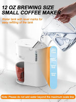 Load image into Gallery viewer, Single Serve Coffee Maker for K-Cup and Ground Coffee, Fast Brew, 6-12 oz Brew Sizes One Cup Coffee Machine Fits 5.5" Mugs, One-Button Small Coffee Maker with Descaling Reminder,White