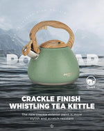 Load image into Gallery viewer, POLIVIAR Tea Kettle, 2.7 Quart Stovetop Tea Kettle, Audible Whistling Teapot with Crackle Finish, Food Grade Stainless Steel for Anti-Rust, Anti Hot Handle, Suitable for All Heat Sources (JX2023-LRG)