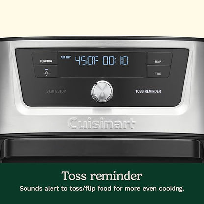 Cuisinart Air Fryer, 9-Quart Basket Stainless Steel Fryer Oven with 6 Presets to Roast, Bake, Broil, Air Fry, Dehydrate and Keep Warm, Dishwasher-Safe Parts, Quick & Easy Meals, AIRX-221, Black