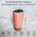 Load image into Gallery viewer, Mora Double Wall Ceramic Coffee Travel Mug with Lid, 14 oz, Portable, Microwave, Dishwasher Safe, Insulated Reusable Tall Cup, Splash Resistant Lid - To Go Tumbler for Car Cup Holder, Pink Salt