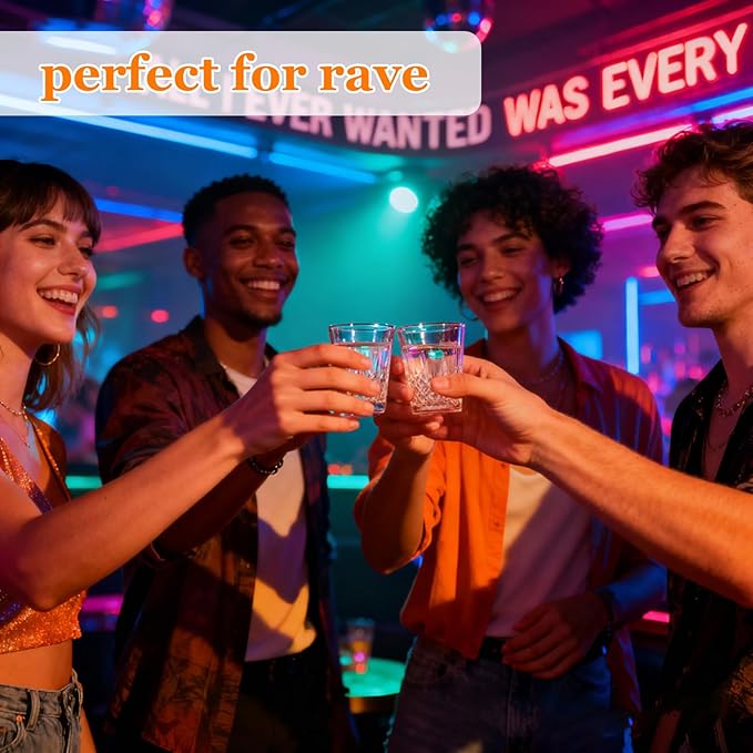 Ruckae 12 Pack 1.5 OZ Shot Glasses Set Crystal Shot Glass Bulk Gradient Colorful Cone Shot Glasses for Vodka Tequila Whiskey Liquor