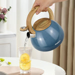 Load image into Gallery viewer, MARSKITOP Tea Kettle Stovetop Whistling Tea Pots for Stove Top Food Grade Stainless Steel Teapot for Induction Cooktop, 2.6 Quart, Blue