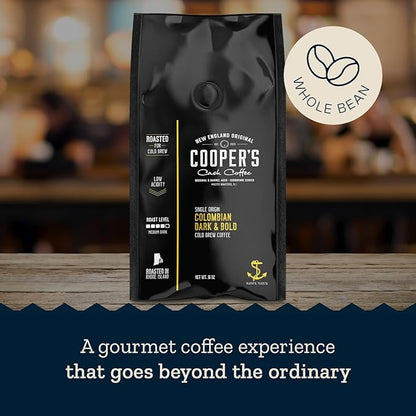 Colombian Dark Roast, Single Origin, Gourmet Organic Cold Brew Coffee Beans, Smooth Taste of Cocoa with Light Fruited Flavors, Whole Bean, 5 lb Coffee Bag