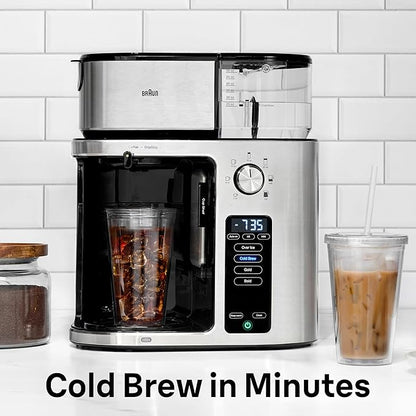 Braun MultiServe Plus 10-Cup Drip Coffee Maker - Hot & Cold Multi-Serve Brewer with Programmable Timer and Auto Start, Over Ice Function, Stainless Steel & Pod-Free Design, KF9270SI