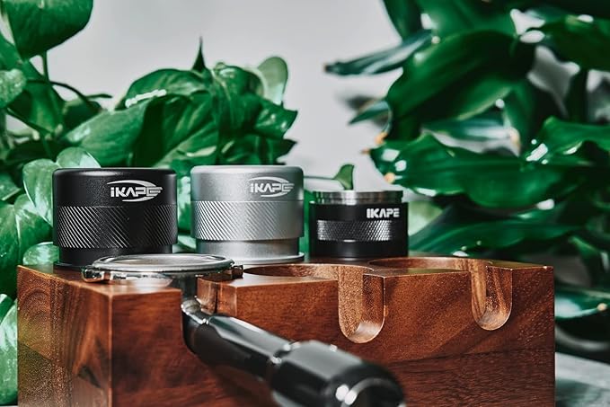 IKAPE Coffee Products, 51MM Espresso Tamper, Premium Barista Coffee Calibrated Tamper with Spring Loaded, 100% Stainless Steel Tamper Compatible with All 51MM Bottomless Portafilter (Silver)