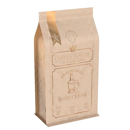 Irish Cream Flavored Ground Coffee – 100% Arabica, No Artificial Sweeteners, Organic, Naturally Flavored, Medium Roast, Single Origin – by Coffea Flavor