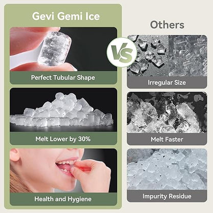Gevi Nugget Ice Maker Countertop 40lbs/24H, Pebble Ice Machine with Programmable Timer,Self-CleaningChewable Pellet Ice for Home, Kitchen,Office,Gift
