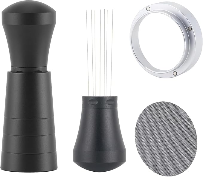 58mm WDT Tool Espresso Accessories Kit,GdHaHSP Dosing Funnel and Puck Screen Set,Espresso Stirrer Distribution Tool,Espresso Whisk for espresso tools