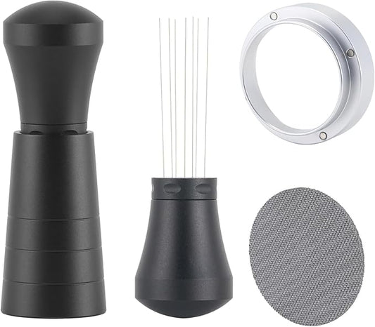 58mm WDT Tool Espresso Accessories Kit,GdHaHSP Dosing Funnel and Puck Screen Set,Espresso Stirrer Distribution Tool,Espresso Whisk for espresso tools