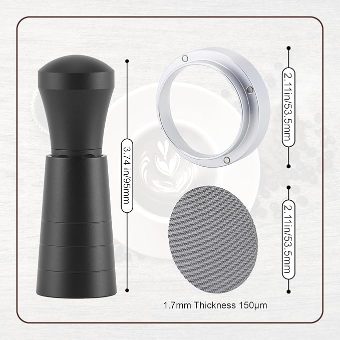 54mm WDT Tool Espresso Accessories Kit,GdHaHSP Dosing Funnel and Puck Screen Set,Espresso Stirrer Distribution Tool,Espresso Whisk for espresso tools