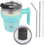 Load image into Gallery viewer, 10 oz Tumbler with Handle and 2 Straw 2 Lid, Insulated Water Bottle Stainless Steel Vacuum Cup Reusable Travel Mug, Mint