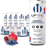 Load image into Gallery viewer, UPTIME Energy Drink, Blueberry Pomegranate, 12 Pack, Vitamin C, L Theanine, Calcium, Sugar Free Energy Drinks for Focus Support, 142mg of Natural Caffeine, 0 Calories, Clean, Natural, 12 fl oz Cans