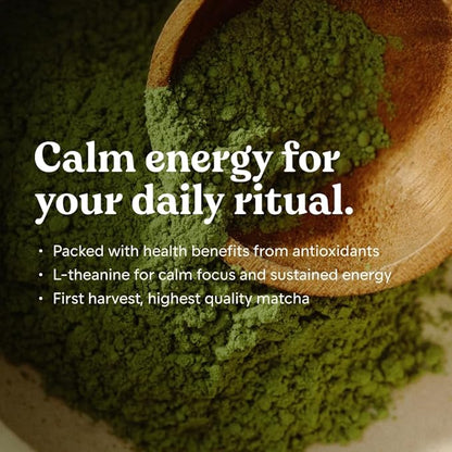 Chamberlain Coffee Ceremonial Matcha Green Tea Powder - Japanese Green Tea + Original Grade Matcha - Hot or Iced - Organic, Vegan & Gluten-Free Matcha Powder, 1.06 oz Pouch