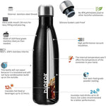 Load image into Gallery viewer, BJPKPK Insulated Water Bottles 17oz, Leak Proof Stainless Steel Water Bottle Keeps Cold for 24 Hours and Hot for 12 Hours, BPA Free,Black