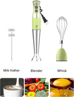 Load image into Gallery viewer, Immersion Hand Blender, UTALENT 3-in-1 8-Speed Stick Blender with Milk Frother, Egg Whisk for Coffee Milk Foam, Puree Baby Food, Smoothies, Sauces and Soups - Green