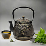 Load image into Gallery viewer, Tea Kettle, Toptier Japanese Cast Iron Tea Kettle for Stove Top, Stovetop Safe Cast Iron Teapot with Infusers for Loose Tea, 40 Ounce (1200 ml), Black