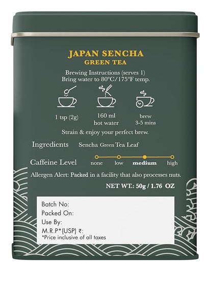 Luxmi Estates - Japanese Sencha Green Tea - 50g (25 cups) | Authentic Japanese Sencha Tea by First Leaves | Mild, Rich & Refreshing Premium Tea