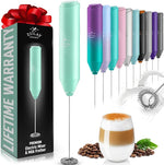 Load image into Gallery viewer, Zulay Kitchen Powerful Milk Frother Wand - Mini Handheld Stainless Steel - Battery Operated Drink Mixer for Coffee, Lattes, Cappuccino, Matcha - Froth Mate Gift - Fresh Mint