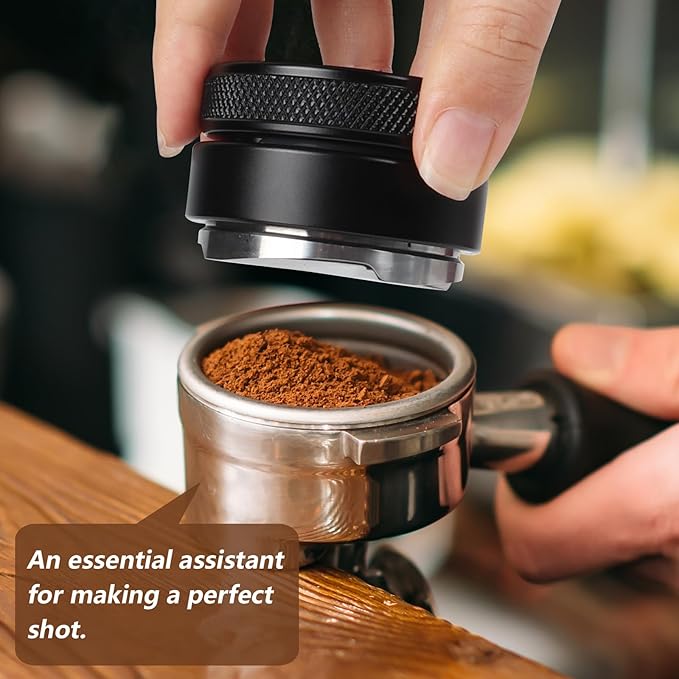 58mm Coffee Distributor,Espresso Distribution Tool,Coffee Powder Hammer Tool,4 Angled Slopes Adjustable Palm Tamper- Professional Espresso Distributor Leveler Tool