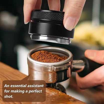 58mm Coffee Distributor,Espresso Distribution Tool,Coffee Powder Hammer Tool,4 Angled Slopes Adjustable Palm Tamper- Professional Espresso Distributor Leveler Tool