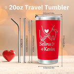 Load image into Gallery viewer, Made in USA - Personalized Tumbler with Engraved Name - Custom Coffee Mug Cup 20 Oz with Lid - Customized Valentines Day Gifts - Gifts for Boyfriend Girlfriend Husband Wife