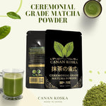 Load image into Gallery viewer, Canan Koska Ceremonial Grade Matcha Powder – Stone-Ground Green Tea from First Harvest Leaves, Perfect for Whisking, Lattes &amp; Smoothies – No Additives – Resealable Pouch - 1.76oz (50g) - Pack Of 3