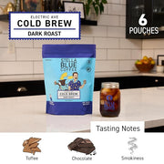 Stella Blue Cold Brew Coffee Bags, Electric Ave Blend, Dark Roast Ground Coffee, Smooth, Bold and Refreshing 100% Arabica, 6 Brew Packets, Makes 24 Cups, Rainforest Alliance Certified