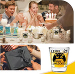 Load image into Gallery viewer, 21st Birthday Gifts for Him or Her – Level 21 Unlocked Shot Glass with Black Gift Box, Funny 21st Birthday Present for Men Women Friends, Turning 21 Celebration Gift for Gamer-Themed Parties
