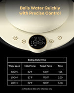 Load image into Gallery viewer, Cocinare FLOW B9 Gooseneck Electric Kettle, Precise Temperature Control for Pour-Over Coffee &amp; Tea Brewing, Stainless Steel Interior, Rapid Heating for Boiling Water 1500W/0.9L (Morandi White)