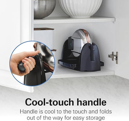 Hamilton Beach Belgian Waffle Maker with Removable PFAS-Free Durathon Nonstick Coated Plates, Easy Flip, Ceramic Grids, Black (26031)