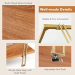 Load image into Gallery viewer, Tangkula Glass Coffee Table, 40In Mid Century 2 Tier Rectangle Coffee Table, Tempered Glass Top &amp; Wood Storage Shelf, Steel Frame, Adjustable Feet, Modern Cocktail Accent Table for Living Room (Gold)