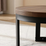 Load image into Gallery viewer, Wahson Mid-Century Modern Coffee Table, 23.5" Wide Round Coffee Table for Living Meeting Room/Reception Room/Office/Espresso with Black Iron Legs, Rustic Brown