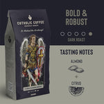 Load image into Gallery viewer, Catholic Coffee St. Michael | Dark Roast Whole Bean Coffee – Almond &amp; Citrus Notes | 12oz Bag – Premium Catholic Gift Inspired by the Defender of Heaven