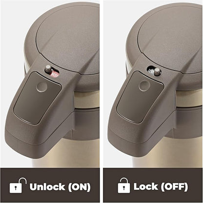 OJOJ 4L/133OZ Thermal Coffee Carafe with Pump, Thermal Beverage Dispenser, Coffee Airpot Stainless Steel Coffee Carafe for Hot Drinks Gold