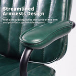 Load image into Gallery viewer, Artswish Mid Century Office Desk Chair - Green Leather Home Office Chair with Wheels and Arms