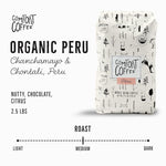 Load image into Gallery viewer, Mt. Comfort Coffee Organic Peru Medium Roast, 2.5 Pounds - Flavor Notes of Nutty, Chocolate, &amp; Citrus - Sourced From Small, Peruvian Coffee Farms - Roasted Whole Beans