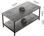 Load image into Gallery viewer, SAYGOER Coffee Table with Storage 2-Tier Industrial Center Table for Living Room, Rectangle Wood Table for Small Spaces Apartment Home Office, Concrete Gray