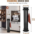 Load image into Gallery viewer, Knock Box for Espresso Grounds Commercial Floor-Standing Coffee Grounds Knock Box with Brush 18L Large Capacity Coffee Knockbox with Towel and Garbage Bags for Coffee Shops,Bar Home,Coffee lovers