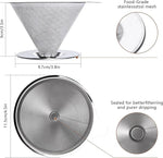 Load image into Gallery viewer, Pour Over Coffee Maker 1-4 Cup, V60 Pour Over, 18/10 Stainless Steel Laser Coffee Dripper, Fine Mesh Double Layer Metal Cone Filter, Colador De Cafe