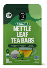 Load image into Gallery viewer, FGO Organic Nettle Leaf Tea, 100 Count, Eco-Conscious Tea Bags, Caffeine Free, Resealable Bag, Packaging May Vary (Pack of 1)