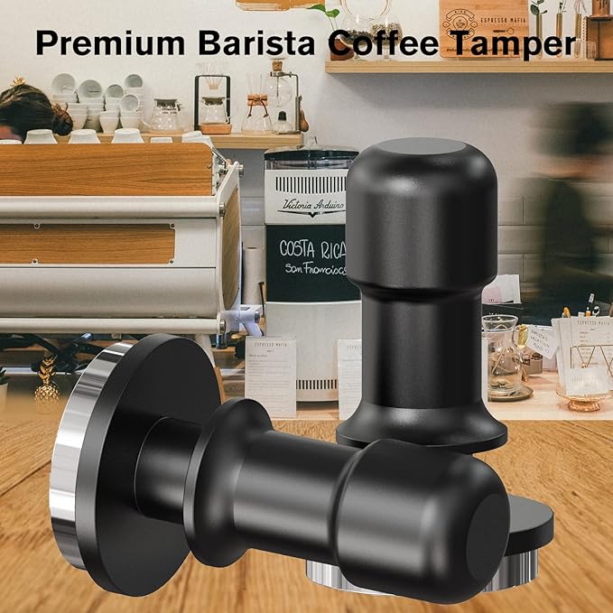PUSEE 51mm Espresso Tamper - Premium Calibrated Coffee Tamper with Spring Loaded 30lb Pressure, Stainless Steel