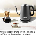 Load image into Gallery viewer, Chefman Gooseneck Electric Kettle, 0.8L Pour Over Tea Kettle for Coffee and Tea, One-Touch Operation, Boil-Dry Protection, Auto Shut-Off, Ultra-Fast Hot Water Boiler – Black