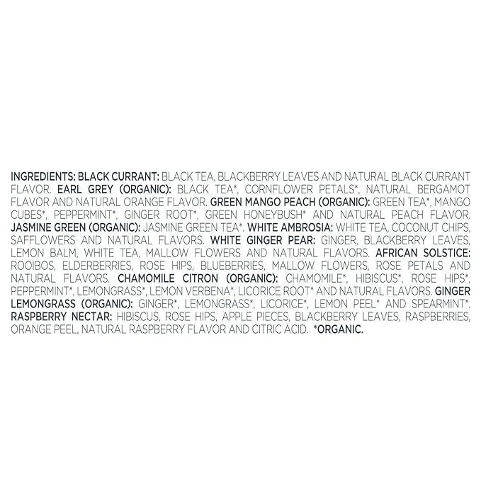 Tea Forte Tea Tasting Assortment Premium Petite Presentation Box Gift Set Sampler, 10 Count, 1 of Each Variety Individually Wrapped Handcrafted Pyramid Infuser Bags